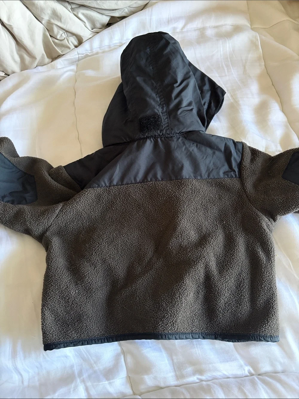 Ralph Lauren Dark Brown & Charcoal Hooded Fleece Jacket - 9 mos.